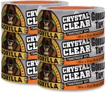 Gorilla Crystal Clear Repair Duct Tape, 1.88” x 18 yd, Clear, (Pack of 1)